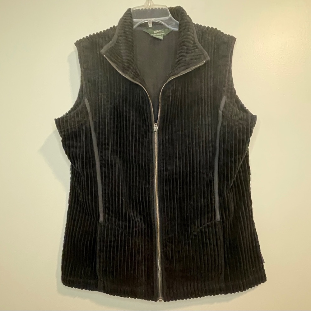 Woolrich 100% cotton WIDE wale corduroy vest black Womens Large